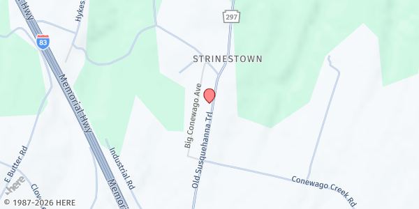 Map showing Strinestown Community Fire Co. at 5690 Susquehanna Trail, Manchester, PA