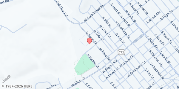 Map showing Manheim Central Food Pantry at 334 W. Gramby St., Manheim, PA