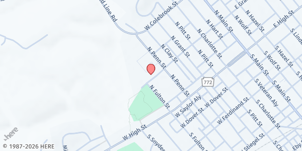 Map showing Manheim Central Food Pantry at 334 W Gramby St, Manheim, PA