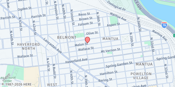 Map showing Church Of New Hope And Faith at 661 North 39th Street, Mantua, PA