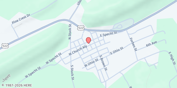 Map showing Five Barley Loaves at 6 W. Specht St., McClure, PA