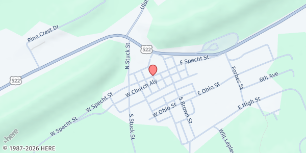 Map showing Five Barley Loaves at 6 W. Specht St., McClure, PA