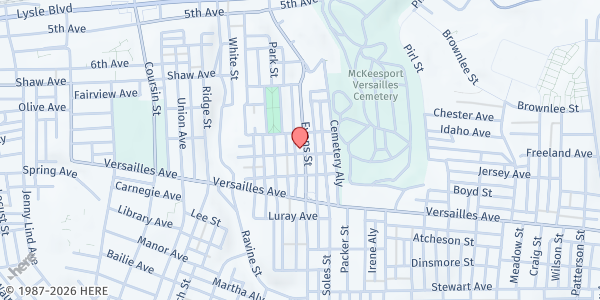 Map showing Pittsburgh Dream Center at 908 Evans Ave., McKeesport, PA