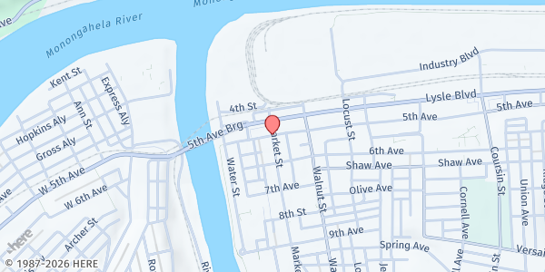 Map showing Salvation Army McKeesport Food Pantry at , McKeesport, PA