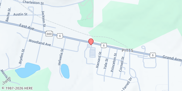 Map showing United Christian Ministries at 14 Plaza Ln, Middlebury Center, PA