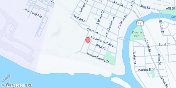 Map showing Middletown VFW Post 1620 at 200 Pike St, Middletown, PA