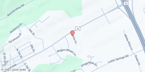 Map showing Juniata County Military Share at cjems lane, mifflintown, PA