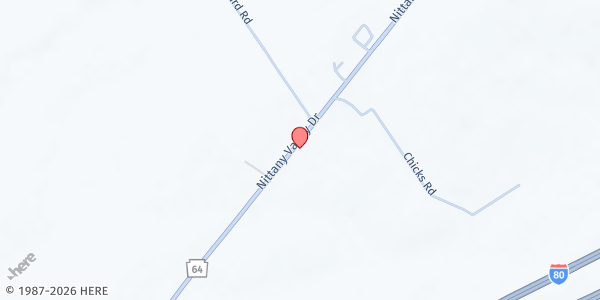 Map showing St. Paul's Lutheran Church Food Pantry at 6220 Nittany Valley Dr, Mill Hall, PA