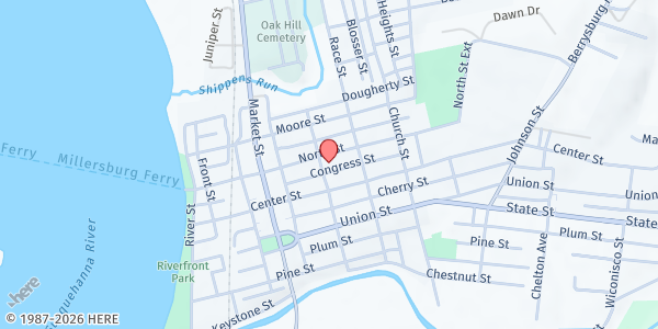 Map showing St. Paul's Evangelical Lutheran at 324 North St, Millersburg, PA
