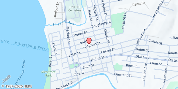 Map showing St. Paul's Evangelical Lutheran Church at 324 North St., Millersburg, PA