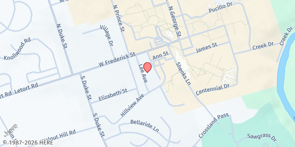 Map showing Millersville Manor Pop Up Pantry at 25 Lee Ave, Millersville, PA