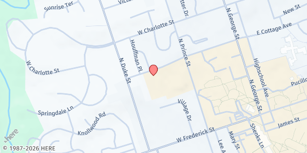 Map showing The Loft Community Partnership at 164 W Cottage Ave, Millersville, PA