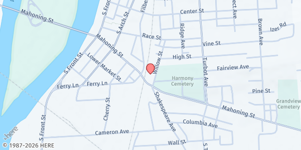 Map showing CSO - Hand Up Foundation at 262 Willow St, Milton, PA