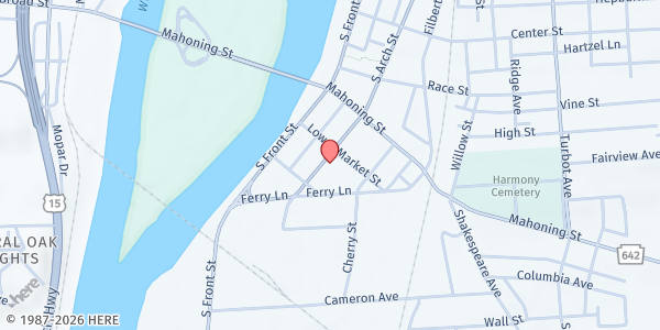 Map showing St. Andrews UMC at 102 Lower Market St., Milton, PA