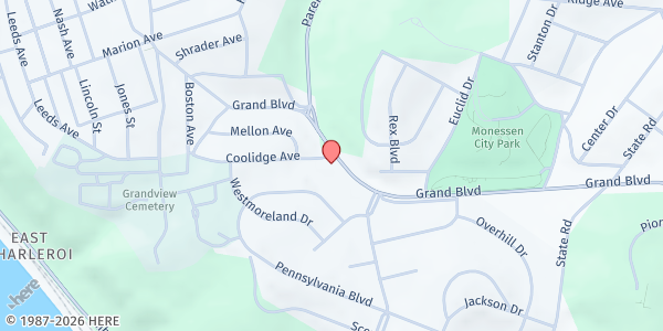 Map showing St. Vincent de Paul Society - Monessen at 1701 Grand Blvd, Monessen, PA