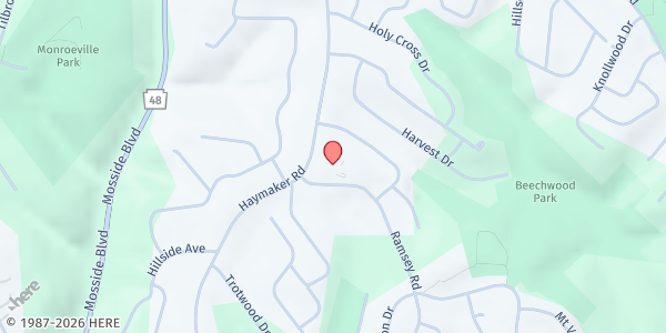 Map showing Cross Roads Presbyterian Church at 2310 Haymaker Rd., Monroeville, PA