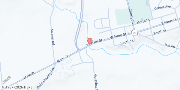 Map showing Twin Valley Food Pantry at 2779 Main St., Morgantown, PA