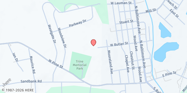 Map showing Hilltop Community Church at 202 WEST BUTLER STREET, Mount Holly Springs, PA
