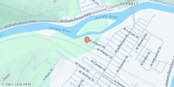 Map showing Grace Community Church at 310 W Poplar St, Mount Union, PA