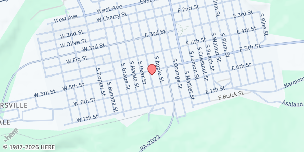 Map showing Mt. Carmel Area Ministerium Food Pantry at 26 N. Market St., Mt Carmel, PA