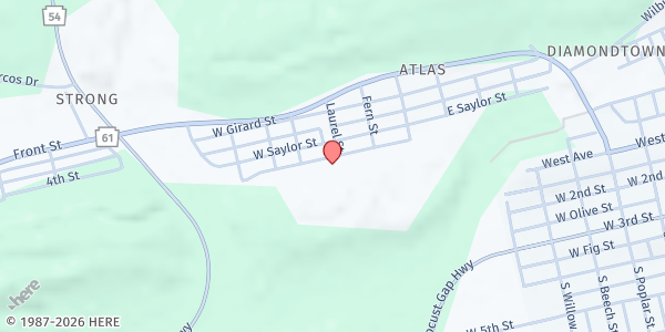 Map showing Mt. Carmel Township Food Pantry at 300 Laurel St., Mt Carmel, PA