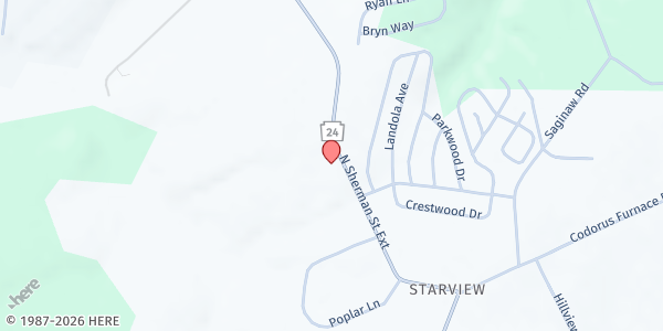 Map showing Northeastern Food Pantry at 4832 N. Sherman St. Ext., Mt Wolf, PA
