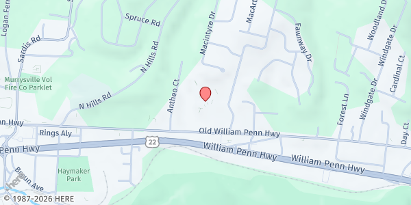 Map showing Mother of Sorrows at 4202 Old William Penn Hwy, Murrysville, PA
