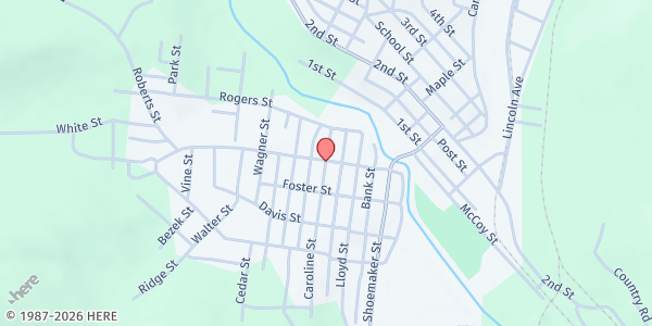 Map showing Interfaith Community Food Pantry at 1005 Caroline St., Nanty-Glo, PA