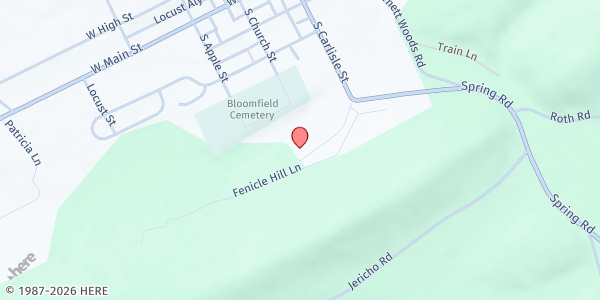 Map showing Neighbor Helping Neighbor Food Bank at 300A S. Carlisle St., New Bloomfield, PA