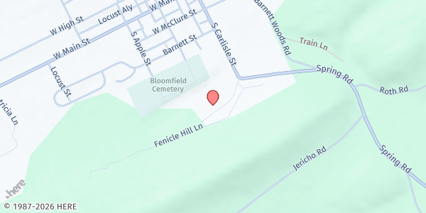 Map showing Neighbor Helping Neighbor Food Bank at 300A S Carlisle St, New Bloomfield, PA