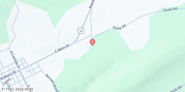 Map showing New Bloomfield VFW 7463 at 71 Soule Rd, New Bloomfield, PA