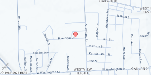 Map showing Union Food Pantry at 1910 Municipal Dr., New Castle, PA