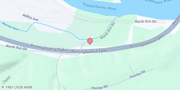 Map showing New Cumberland Post 974 at 352 Marsh Run Rd, New Cumberland, PA