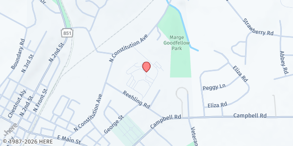 Map showing Southern York County Pantry at 315 N. Constitution Ave., New Freedom, PA