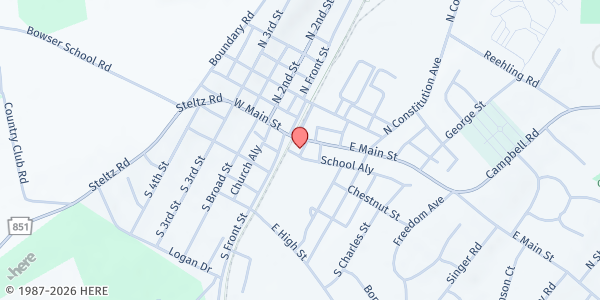 Map showing The Lords Lunch at 175 EAST MAIN STREET, New Freedom, PA