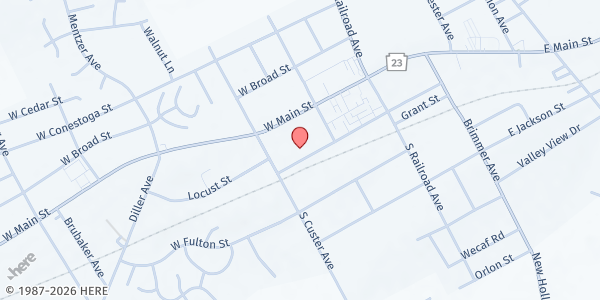 Map showing Crossnet Ministries at 110 W Franklin St, New Holland, PA