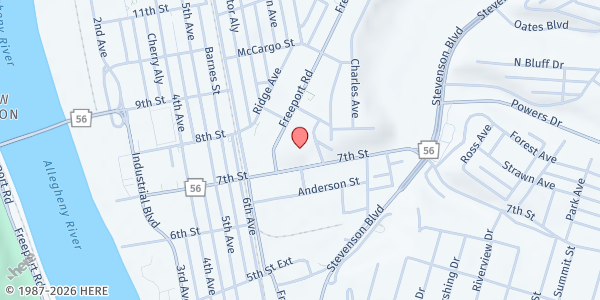 Map showing Mount Saint Peter at 100 Freeport Rd., New Kensington, PA