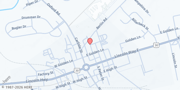 Map showing New Hope Ministries New Oxford Center at 154 Enterprise Dr., New Oxford, PA