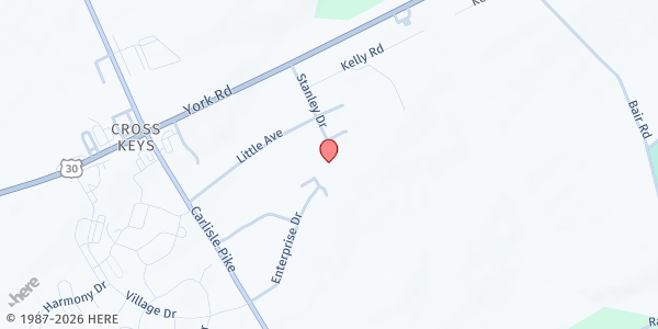 Map showing New Hope Ministries - New Oxford at 154 Enterprise Dr, New Oxford, PA