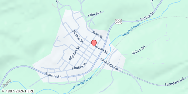 Map showing Schuylkill Valley Food Pantry at Good Intent Fire Company at 15 Macomb St., New Philadelphia, PA