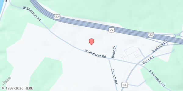 Map showing Bread of Life Outreach - Family Life Center at 27 W. Shortcut Rd., Newport, PA