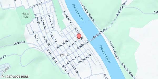 Map showing Bread Of Life Outreach - Frozen Distribution at 35 N Front Street, Newport, PA