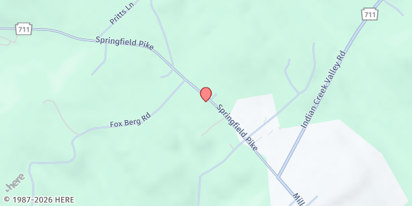 Map showing Indian Creek Valley Food Pantry at 3330 Springfield Pike, Normalville, PA