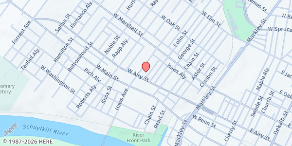 Map showing Grace Lutheran Norristown at 506 Haws Ave, Norristown, PA