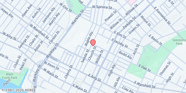 Map showing ICNA Relief - Norristown at 718 Swede Street, Norristown, PA