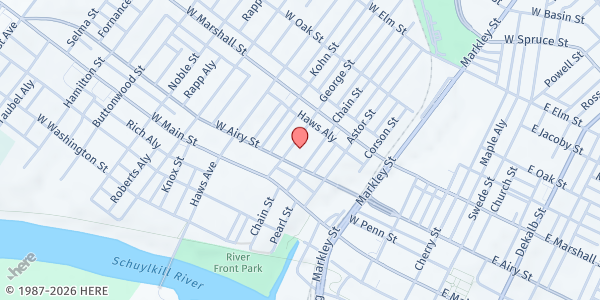 Map showing Montco SAAC – Norristown at 536 George Street, Norristown, PA