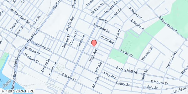 Map showing Patrician Society - Norristown at 703 Green Street, Norristown, PA