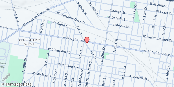 Map showing Allegheny West Foundation - 2330 West Allegheny Avenue at 2330 West Allegheny Avenue, North Philadelphia, PA