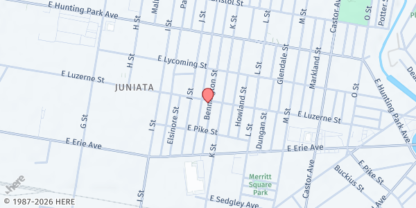 Map showing APM at 1116 East Luzerne Street, North Philadelphia, PA