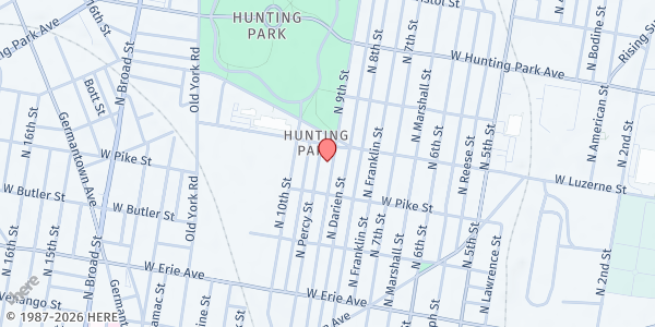 Map showing As I Plant This Seed Community Fridge at 3958 North 9th Street, North Philadelphia, PA